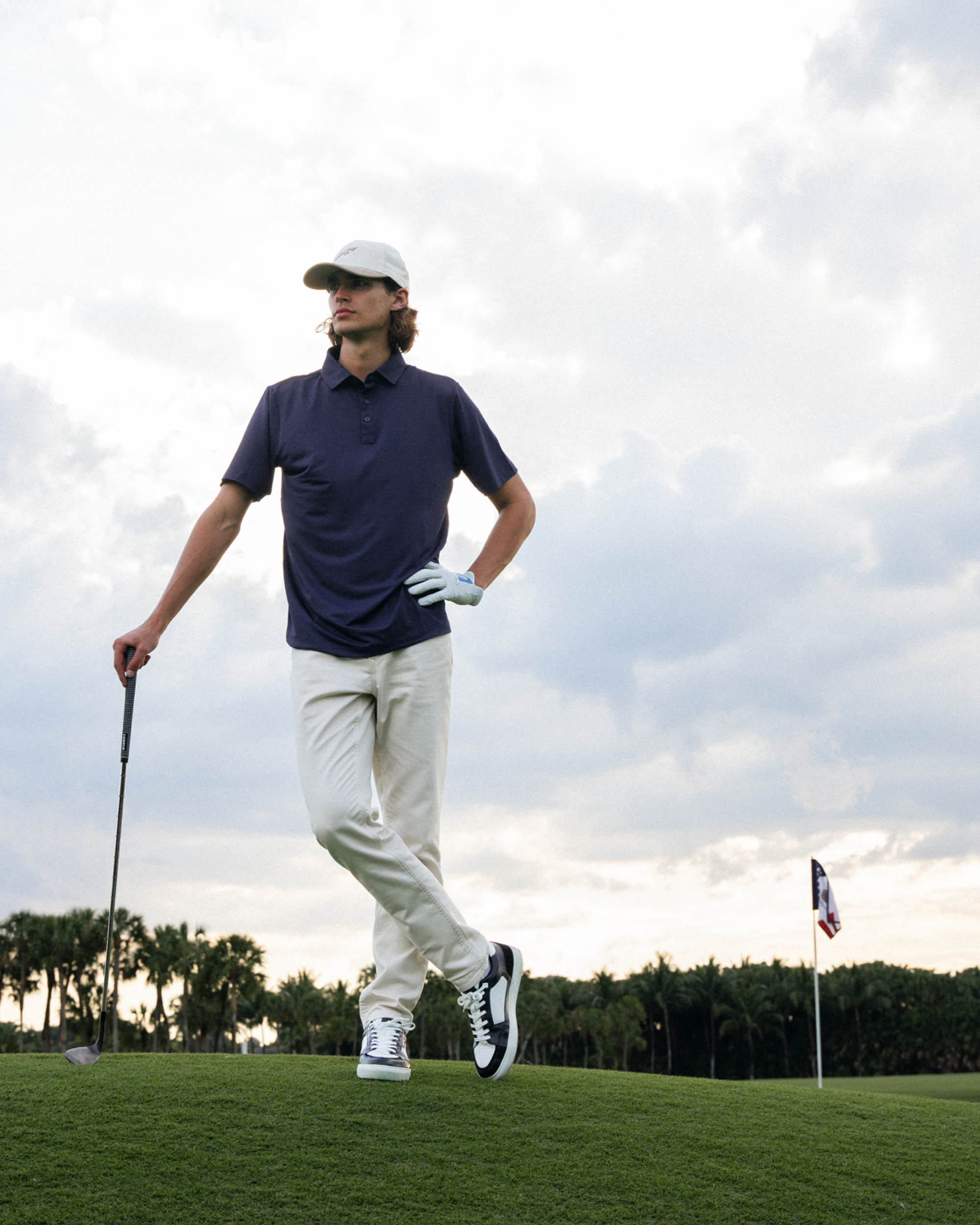 Navy Golf Tech Mesh Polo